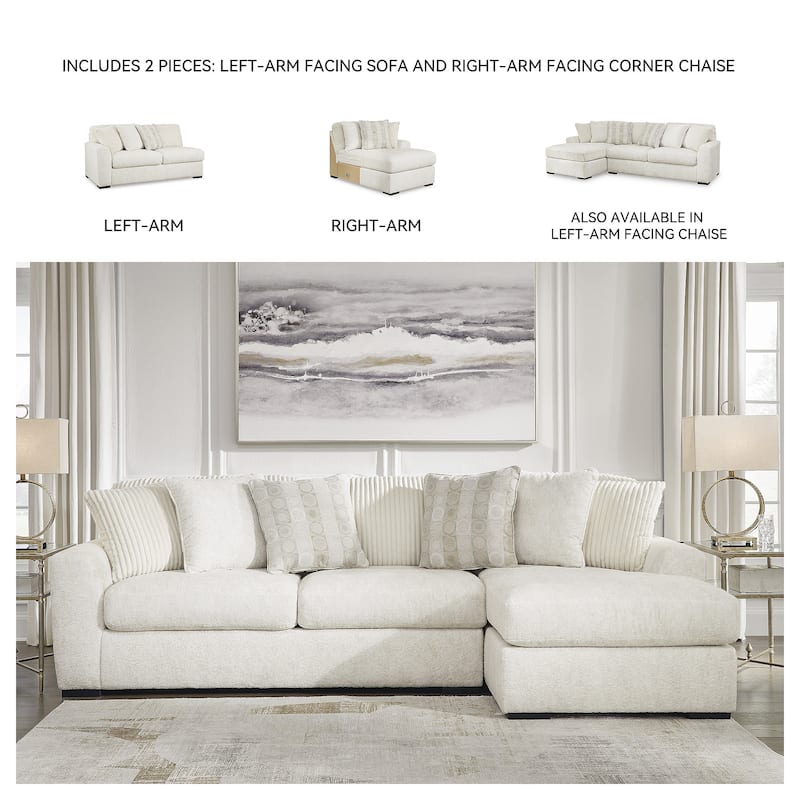 Signature Design by Ashley Chessington White 2-Piece Sectional with Chaise - 121" W x 65" D x 40" H