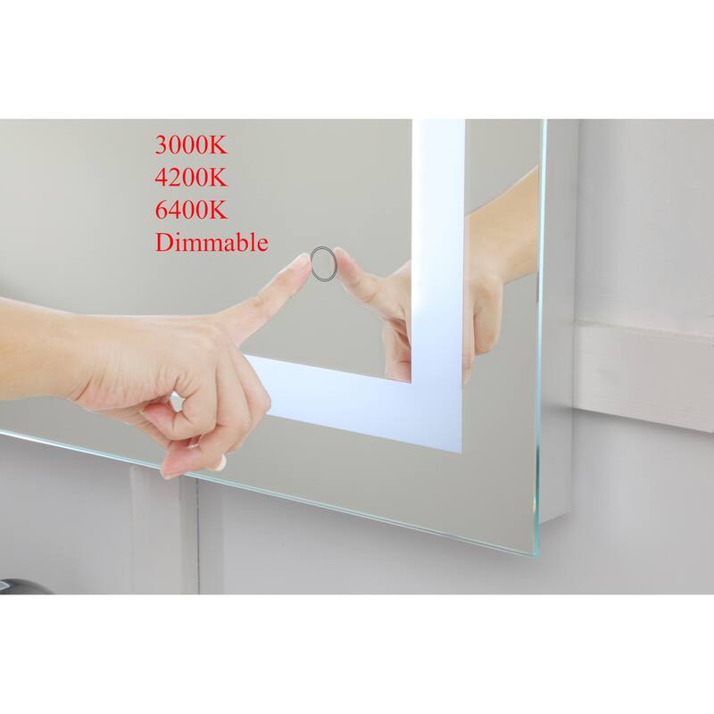 Elegant Lighting Helios 40" x 24" Rectangular Frameless Wall Mounted