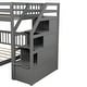 preview thumbnail 8 of 7, Twin Over Full Bunk Bed, Wood L-Shaped Bunk Beds with Storage Stairs,Bunk Bed Frame with Guardrails and Ladder,Gray