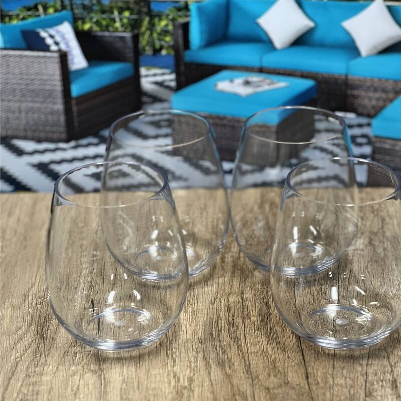 Oval Halo Tritan Glasses Drinking Set of 4