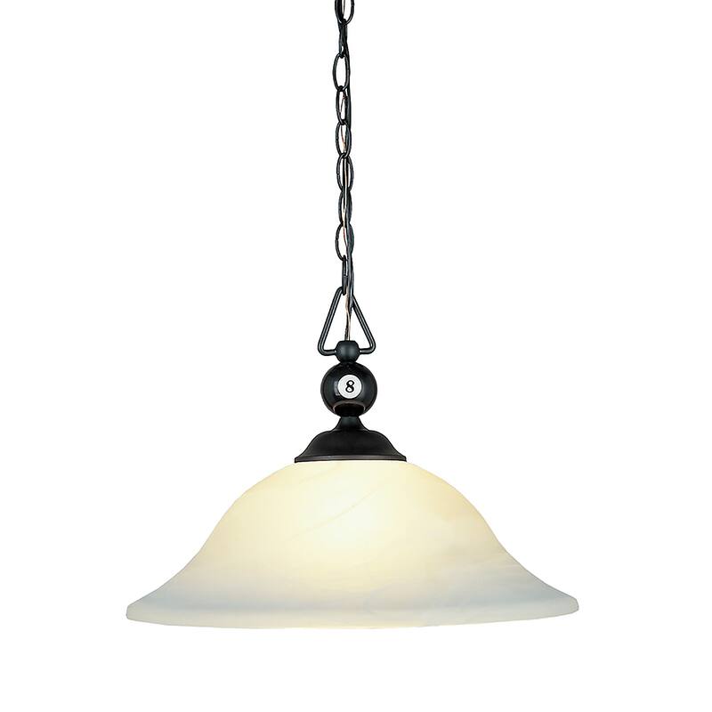 Elk Home Billiard Motif Matte Black 1 Light Pendant