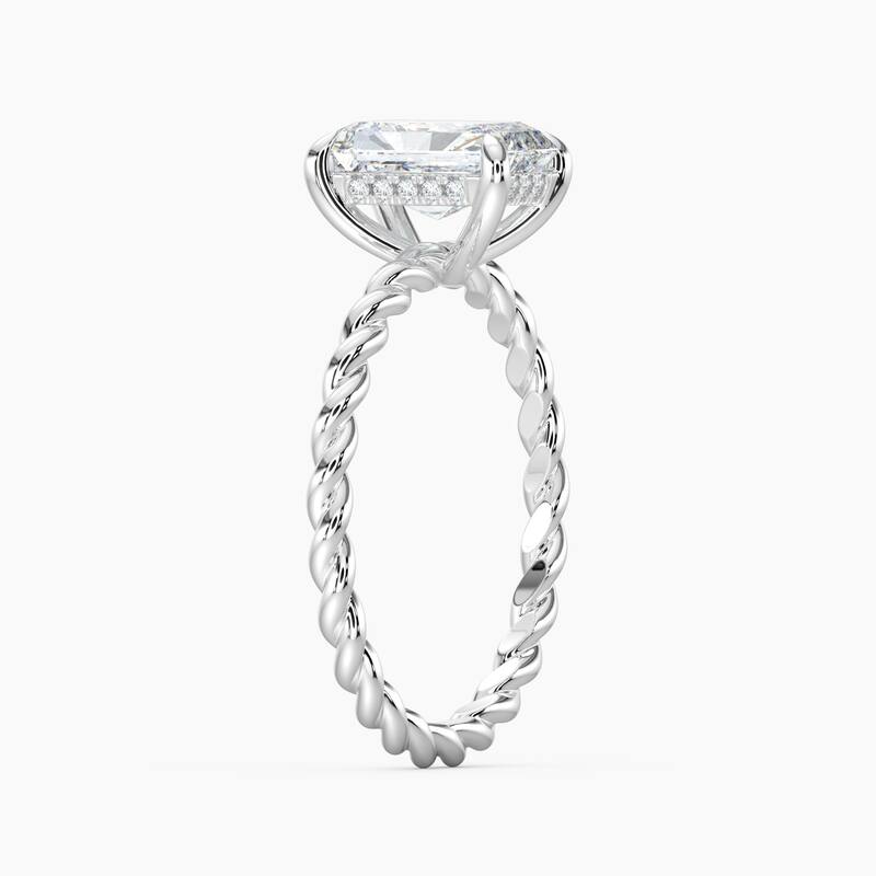 Auriya 14K Gold Lab Grown Diamond Radiant Cut Twisted Hidden Halo Engagement Ring 1.04 - 5.04ct. tw. (F-G, VS)