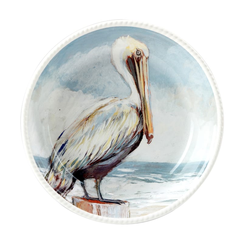 Certified International Shorebirds 40 oz. Soup/Cereal Bowls, Set of 4 - 9" Dia x 2"