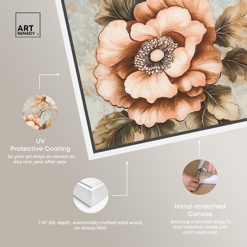 Retro Rose I Canvas by Art Remedy