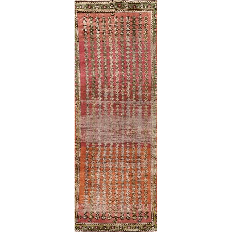 Vegetable Dye Tabriz Persian Antique Runner Rug Handmade Wool Carpet - 2'7"x 10'1"