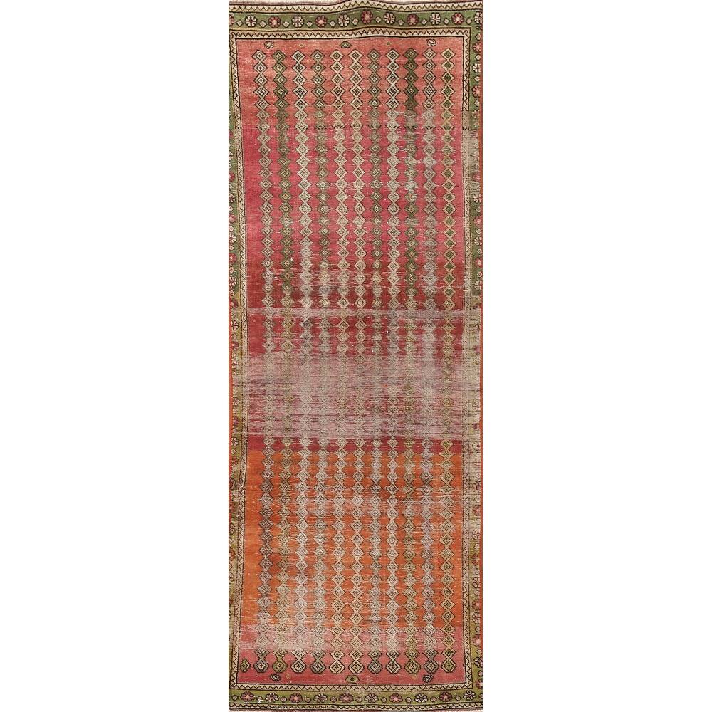 Vegetable Dye Tabriz Persian Antique Runner Rug Handmade Wool Carpet - 2'7"x 10'1"