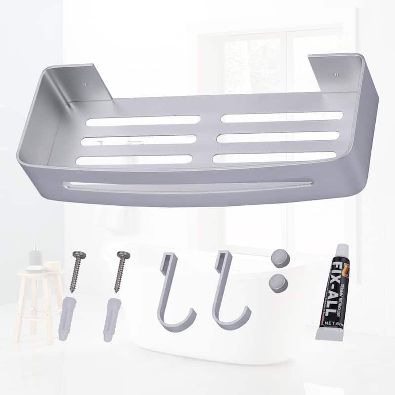 WOWOW Stainless Steel Rectangular Bathroom Shower Shelves 2-Pieces