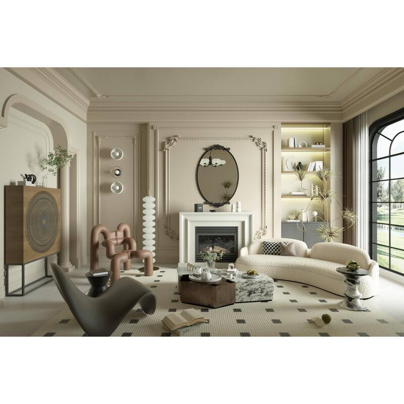 Oval Vintage Ornate Baroque Wall Mirror