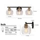 preview thumbnail 5 of 16, Iain Modern Black 3/4-Light Bathroom Vanity Lights Globe Seeded Glass Dimmable Wall Sconces