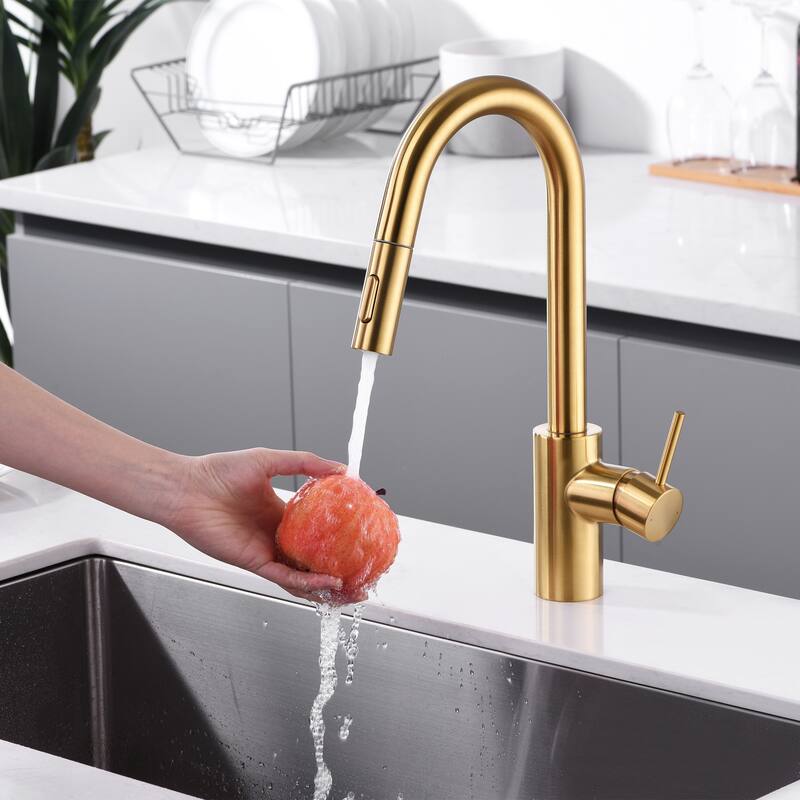 Luxier KTS21 Single Handle Pull Down Sprayer Kitchen Faucet