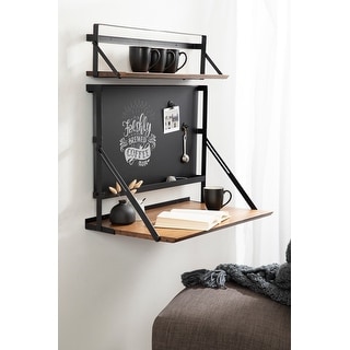 Kate and Laurel McAllister Wood and Metal Floating Desk with Chalkboard