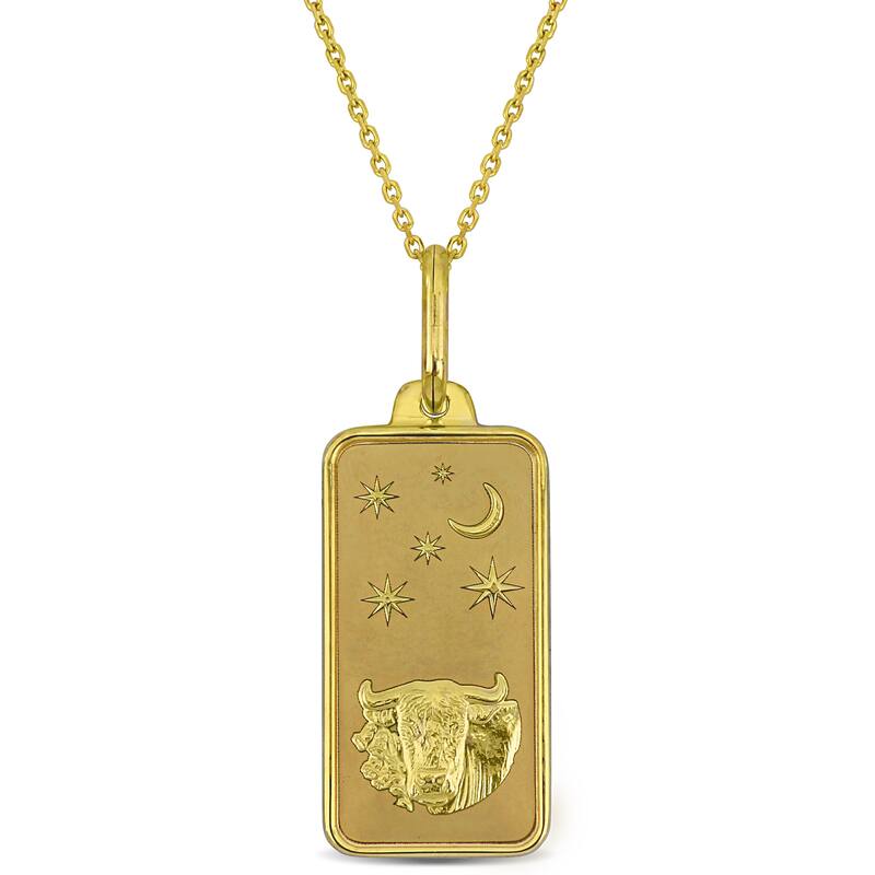 Miadora Taurus Pendant with Chain & Spring Ring Clasp in 10K Yellow Gold