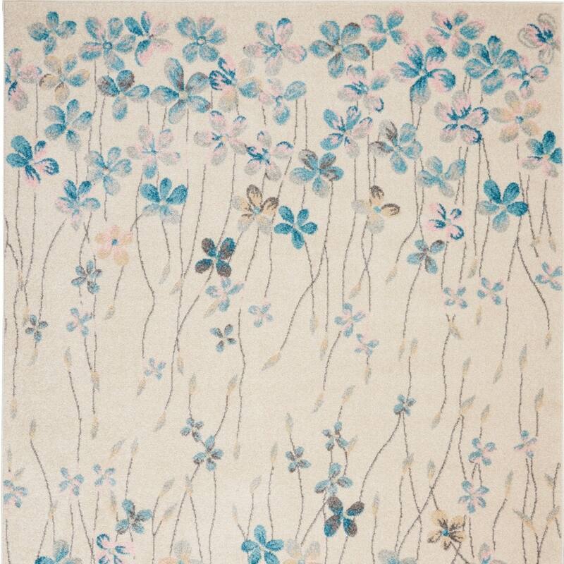 HomeRootsFloral Contemporary Rectangle Area Rug - 87' X '63' X '0.5