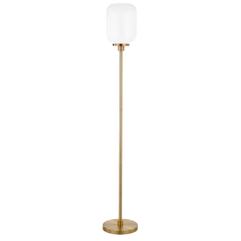 Agnolo 69" Tall Floor Lamp with Glass Shade - Brass/Milk Glass