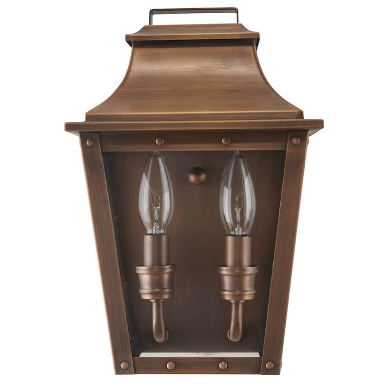 Coventry 2-light Copper Patina Outdoor Wall Mount