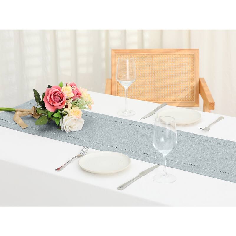 1 Pack Linen Table Runner, Farmhouse Tabletop Collection Table Runners - 12x71 Inch