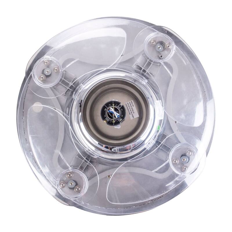 46-in Modern 4-Blade Chrome Retractable Crystal LED Ceiling Fan with Light and Remote - 46 Inches