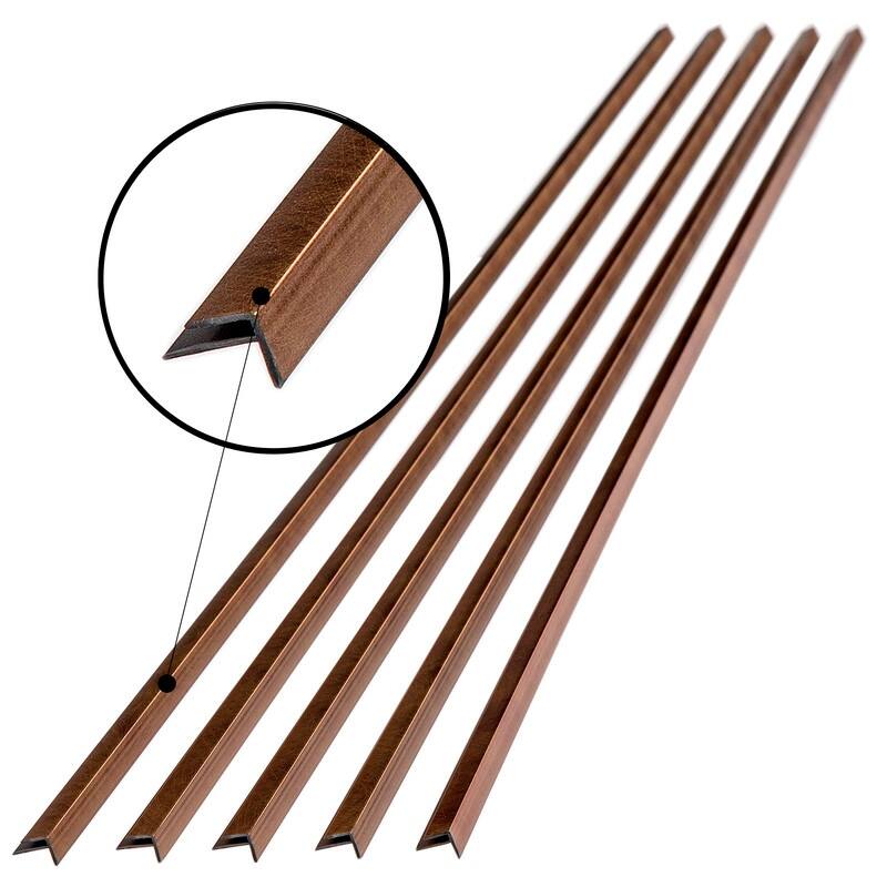 FASÄDE 47 in. Decorative Vinyl Outside Corner Trim Antique Bronze (5 Pack) - 5 Pack