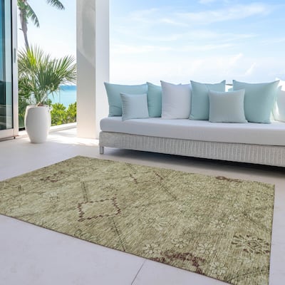 Machine Washable Indoor/ Outdoor Chantille Boho Global Rug