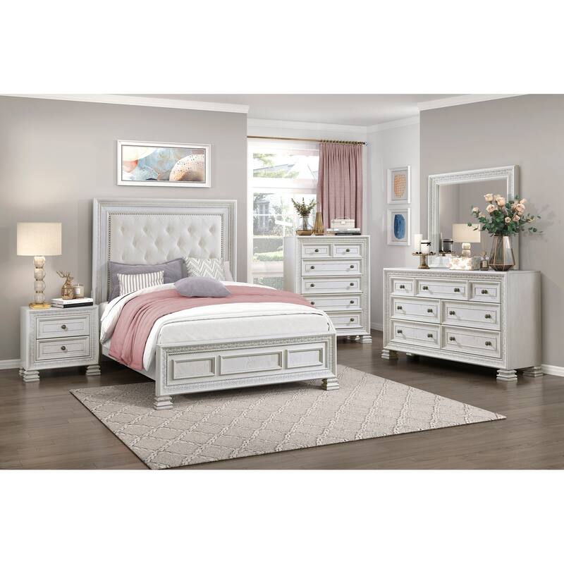 Nightstand of 2x Drawers Wooden Bedroom Furniture 1pc