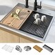 preview thumbnail 89 of 136, KRAUS Kore Workstation Drop-In Stainless Steel Kitchen Sink 25" L x 22" W (sink KWT311-25) - Stainless Steel