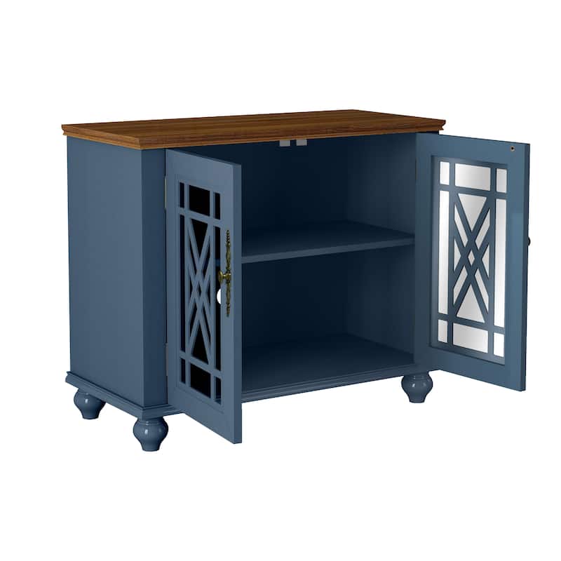 38" Vintage Style Kitchen Accent Buffet Sideboard Cabinet
