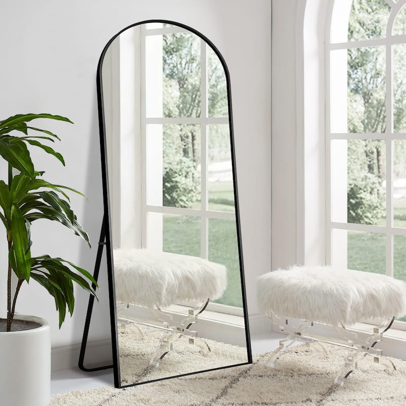 Modern Arched Mirror Full-length Floor Mirror with Standing