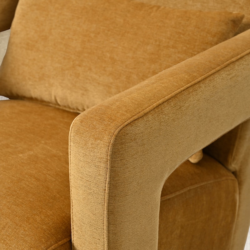 Upholstered Accent Chair With Pillows And Sturdy Wooden Legs, Armchair For Living Room Office,Bedroom