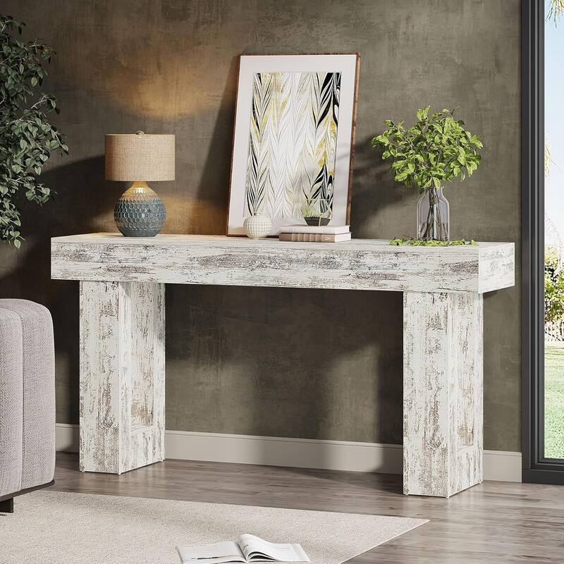 63" Wooden Console Table, Rectangular Sofa Table for Behind Couch, Entryway, HallwayLiving Room
