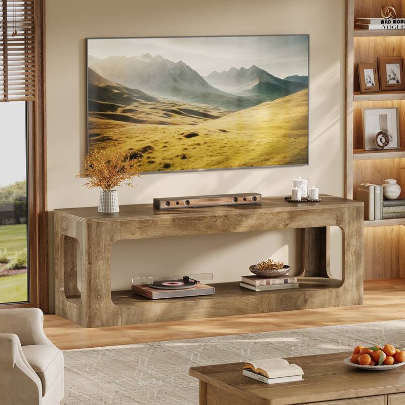 Farmhouse TV Stand, 63-Inch Entertainment Center for 60/65/75-Inch TV