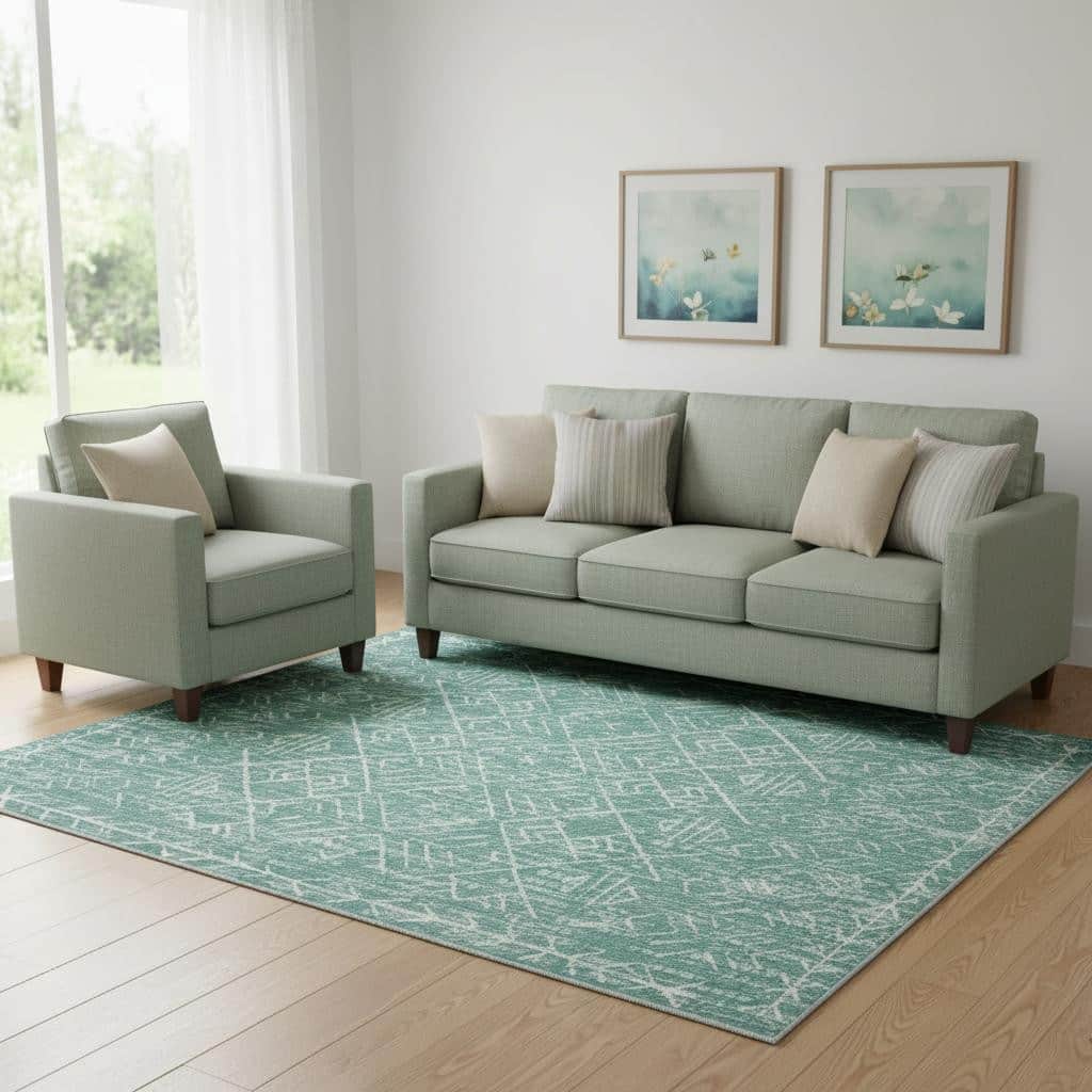 HomeRoots Abstract Geometric Casual Rectangle Area Rug