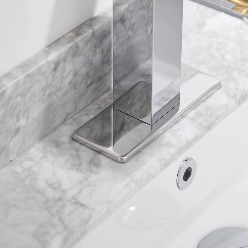 Single-Hole Low-Arc Bathroom Faucet with Drain