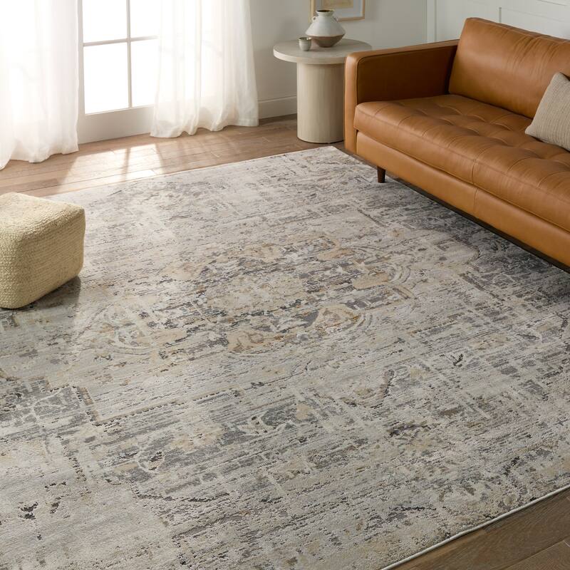 Ramona Medallion Gray/ Tan Area Rug