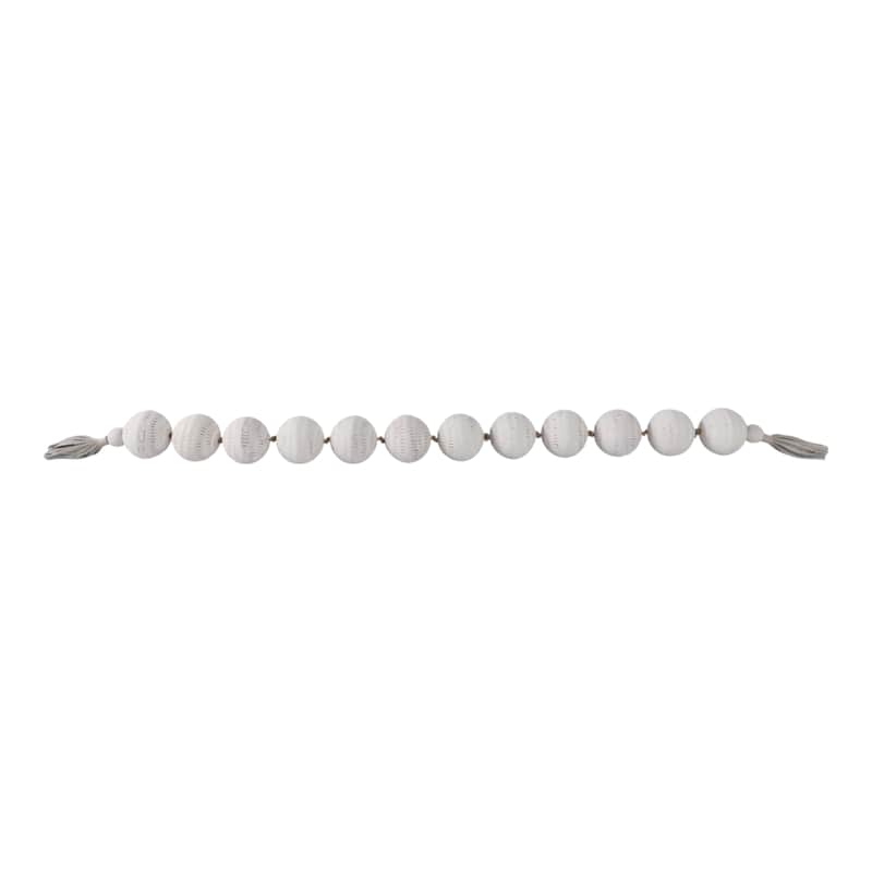 Ecomix Decorative Garland with Leather Tassels Capri Style - 3" White - 53" x 3" x 3"