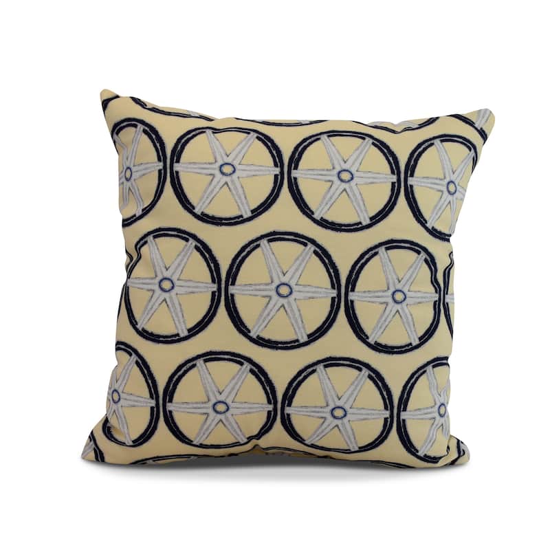 20 x 20 inch Nautical Geo Lines Geometric Print Pillow - Yellow