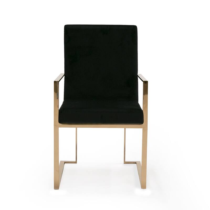 Modrest Trea Modern Black Velvet & Rosegold Dining Chair