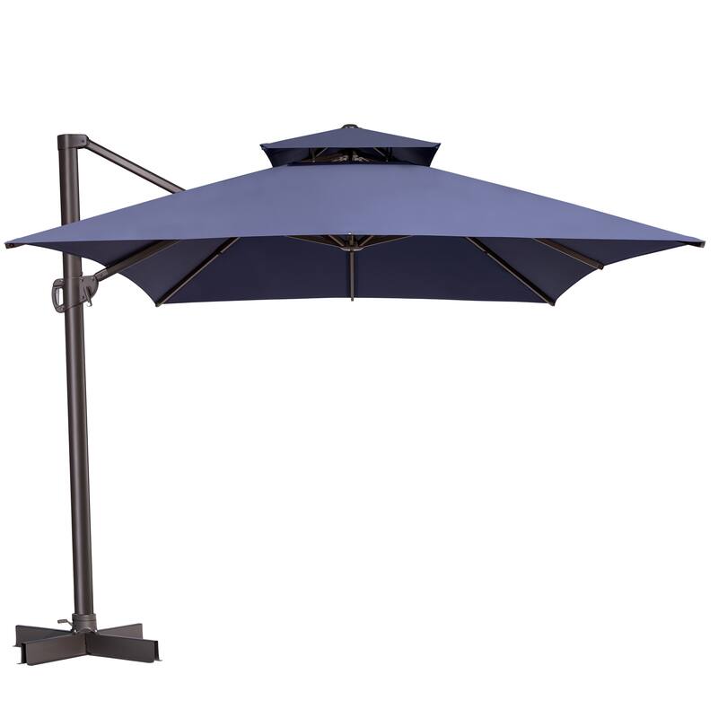 Pellebant 10X13FT Outdoor Patio Offset Umbrella 360 degrees Rotation with No Base