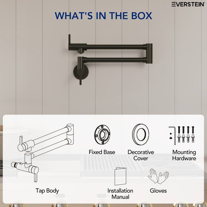 Wall Mounted Cold-Water Pot Filler,Folding Kitchen Faucet