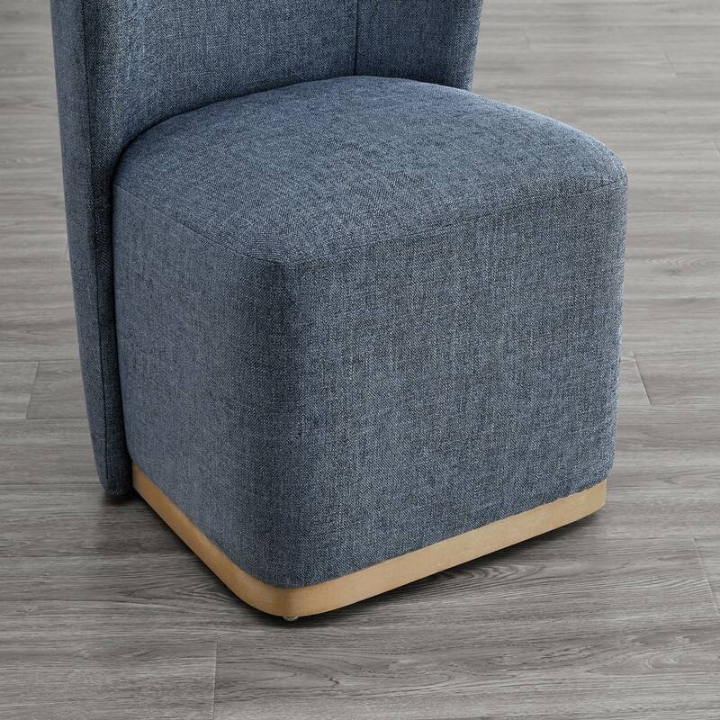 Brian Modern Dining Chairs with Casters&Wood Base Set of 2