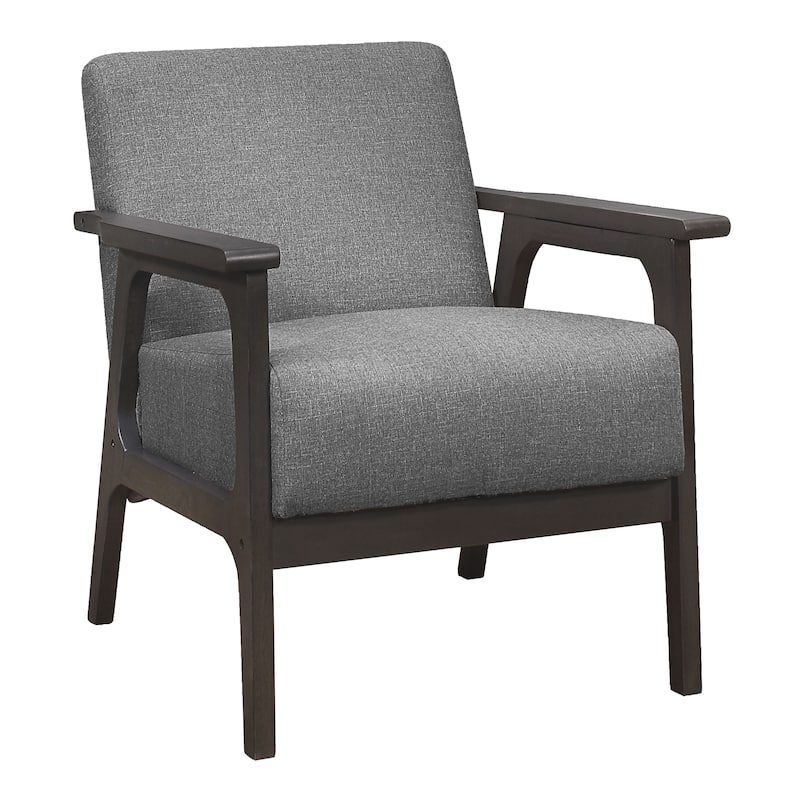 Fabric Upholstered Accent Chair with Antique Gray Frame