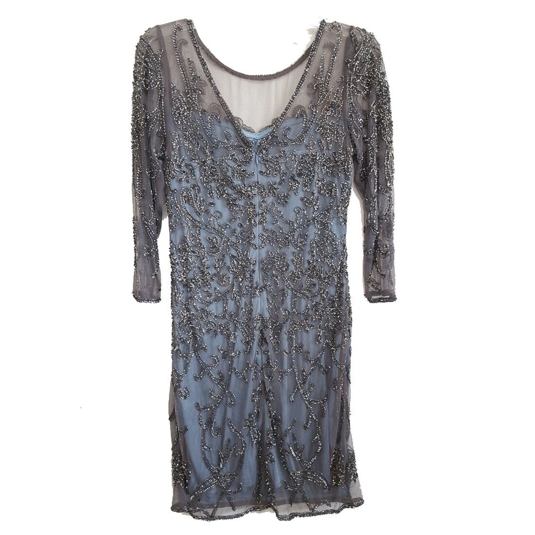 pisarro nights embellished mesh gown navy