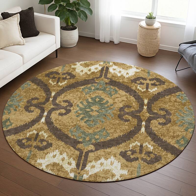 Machine Washable Indoor/ Outdoor Global Empire Chantille Rug