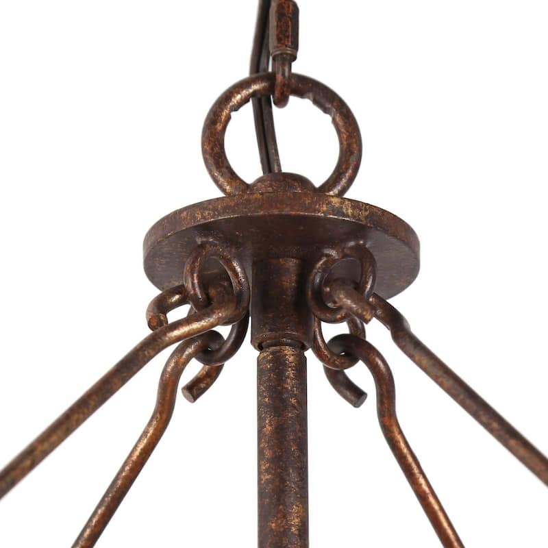 Modern Farmhouse 4-Light Pendant Wood Rustic Square Island Lights - W 13.5" x D 13.5" x H 26"