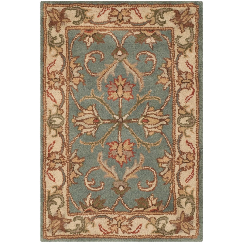 SAFAVIEH, Handmade Heritage Byzantium Traditional Oriental Wool Rug - 2'3" x 4' - Blue/Beige