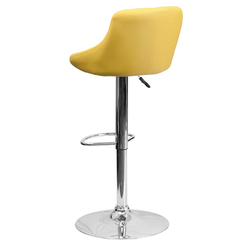 Vinyl Bucket Seat Adjustable Diamond Back Barstool (Set of 2) - 18.50"W x 19"D x 33.25" - 41.75"H