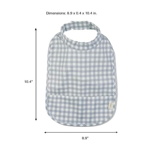 The Saro Waterproof Bib & Set of 3 Lunch Boxes Bundle - Vichy Gray