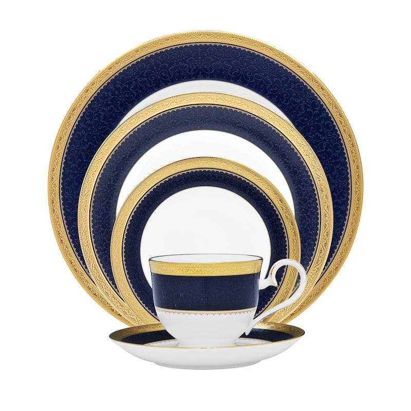 Noritake Odessa Cobalt Gold 5-Piece Place Setting