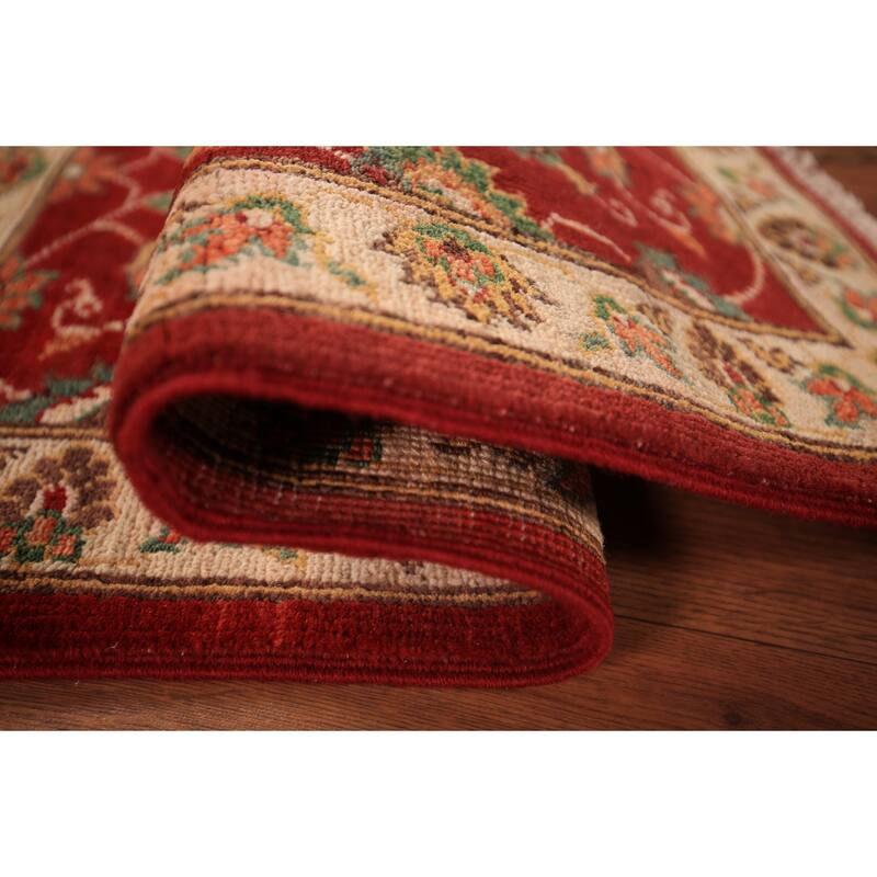 Red Floral Kazak Foyer Rug Hand-Knotted Wool Carpet - 2'0" x 3'0"
