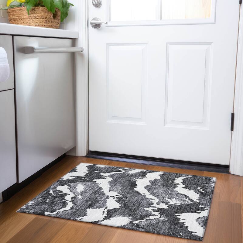 Machine Washable Indoor/ Outdoor Chantille Ombre Abstract Rug