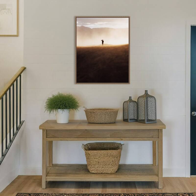 Death Valley Cowboy by Death Valley USA Witold Framed Canvas Wall Art Print - Sylvie Beaded Gold